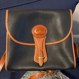 Dooney & Bourke Black and Brown Leather Messenger Bag